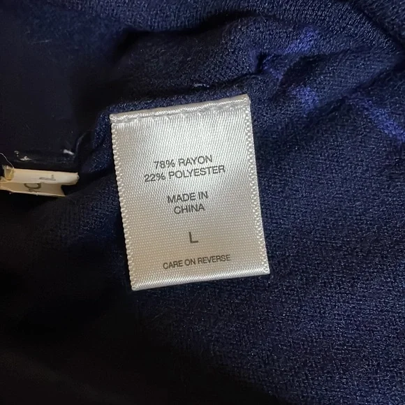 New York & Co Blue Gradient Striped Sweater with Zipper Side size Large - Picture 10 of 10